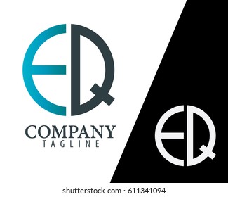 Initial Letter EQ FQ With Linked Circle Logo