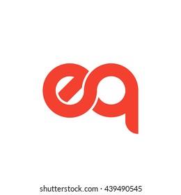 initial letter eq linked round lowercase logo red