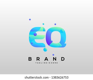 Initial letter EQ logo with colorful background, letter combination logo design for creative industry, web, business and company. - Vector