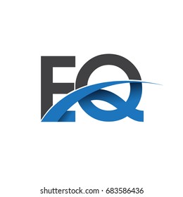 initial letter EQ logotype company name colored blue and grey swoosh design. vector logo for business and company identity.
