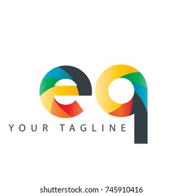 Initial Letter EQ Rounded Design Logo