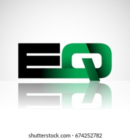 Initial letter EQ uppercase modern and simple logo linked green and black colored, isolated in white background. Vector design for company identity
