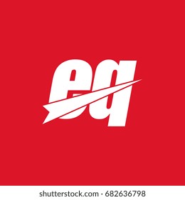 initial letter eq white logo in red background