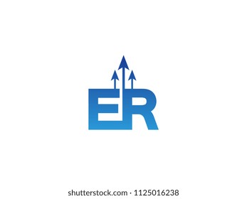 Initial Letter ER Arrow Chart Finance Business
