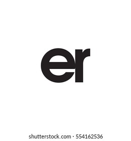 Initial letter ER black white logo