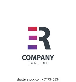 Initial Letter ER Design Logo