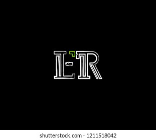 Initial Letter ER Linear Grunge Brush Stroke Modern Logotype