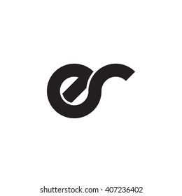 initial letter er linked circle lowercase monogram logo black