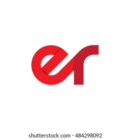 Initial Letter ER Linked Lowercase Logo Red