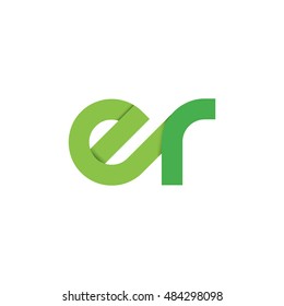 Initial Letter ER Linked Lowercase Logo Green