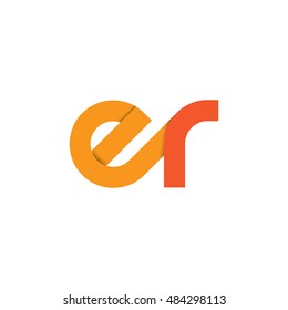 Initial Letter ER Linked Lowercase Logo Orange