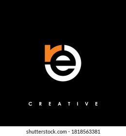 Initial Letter ER or RE Logo Design vector Template. Creative Abstract ER Logo Design Vector Illustration
