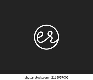 Initial Letter ER logo design vector