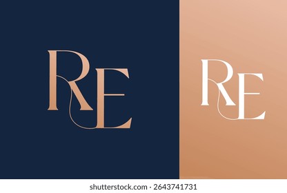 Carta inicial RE ER logotipo design vetor ilustração para casal, casamento e negócios