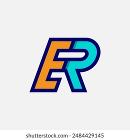 Initial Letter ER or RE Logo, Monogram Logo letter E with R combination, design logo template element, vector illustration