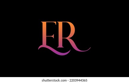 Logo de la carta inicial ER. Diseño del logotipo de la carta estándar ER.