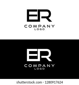 initial letter er, re logotype company name design template vector