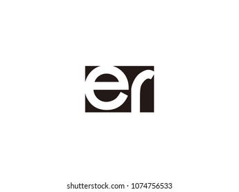 Initial Letter Er Lowercase Logo Black Stock Vector (Royalty Free ...