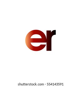 Initial letter ER red brown gradation color logo