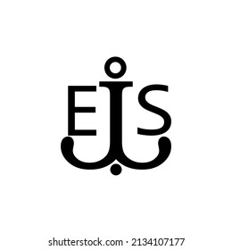 Initial letter ES anchor simple logo.