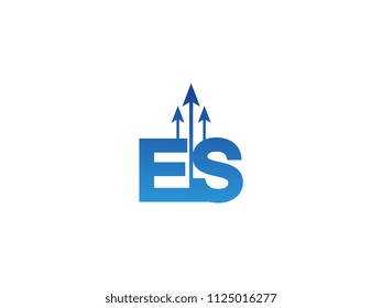 Initial Letter ES Arrow Chart Finance Business