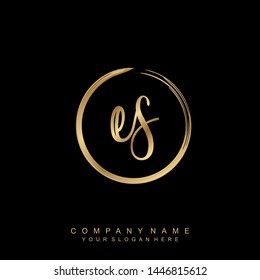 Initial letter ES beautiful handwriting logo vector template