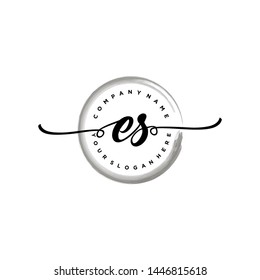 Initial letter ES beautiful handwriting logo vector template