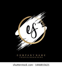 Initial letter ES beautiful handwriting logo vector template