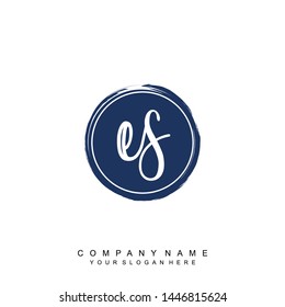 Initial letter ES beautiful handwriting logo vector template