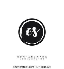 Initial letter ES beautiful handwriting logo vector template