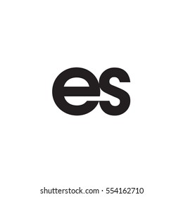 Initial letter ES black white logo