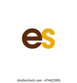 Initial letter ES brown yellow color logo
