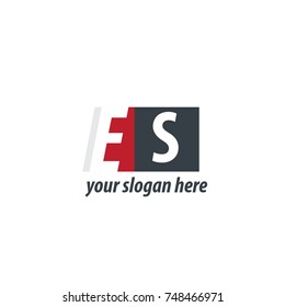 Initial Letter ES Design Logo With Square