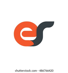 Initial Letter ES ER Linked Circle Lowercase Logo Orange Black