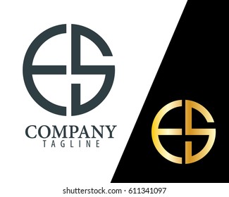 Initial Letter ES FS With Linked Circle Logo