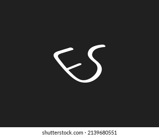Initial letter ES or FS logo template with vector