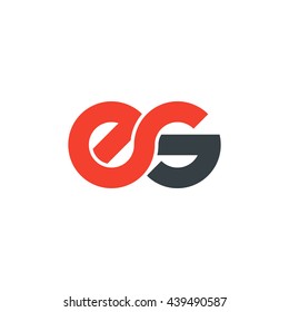 initial letter es linked round lowercase logo red