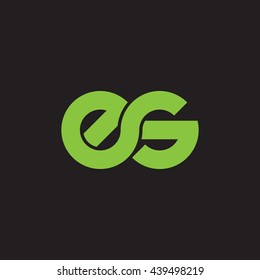 initial letter es linked round lowercase logo green