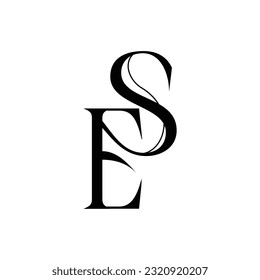 Initial letter ES logo design