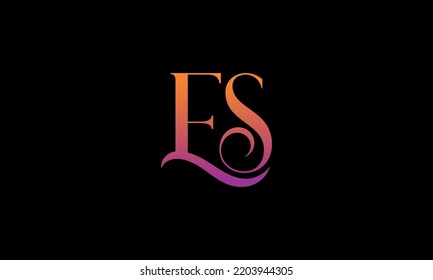 Initialbuchstabe ES Logo. Logo-Design des ES-Stockbriefs