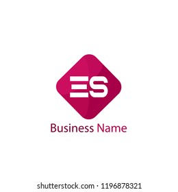 Initial Letter ES Logo Template Design