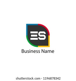Initial Letter ES Logo Template Design