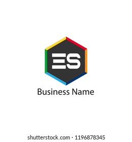 Initial Letter ES Logo Template Design