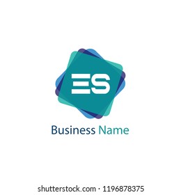 Initial Letter ES Logo Template Design