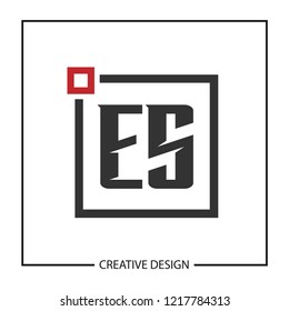 Initial Letter ES Logo Template Design