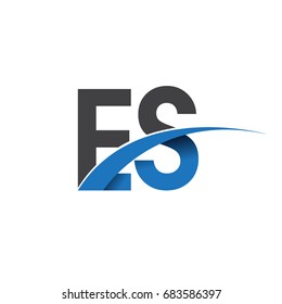 initial letter ES logotype company name colored blue and grey swoosh design. vector logo for business and company identity.
