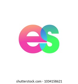 Initial Letter ES Lowercase Logo green, pink and Blue, Modern and Simple Logo Design.