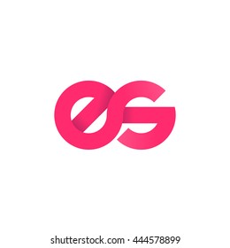 initial letter es modern linked circle round lowercase logo pink