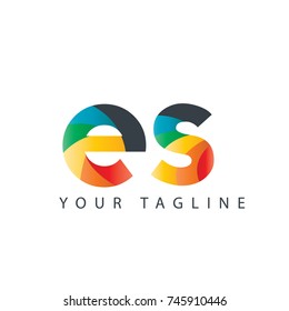 Initial Letter ES Rounded Design Logo