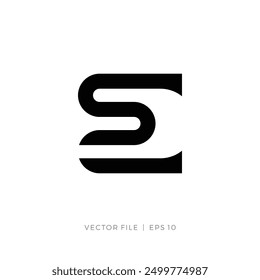 initial letter ES or SE geometric logo